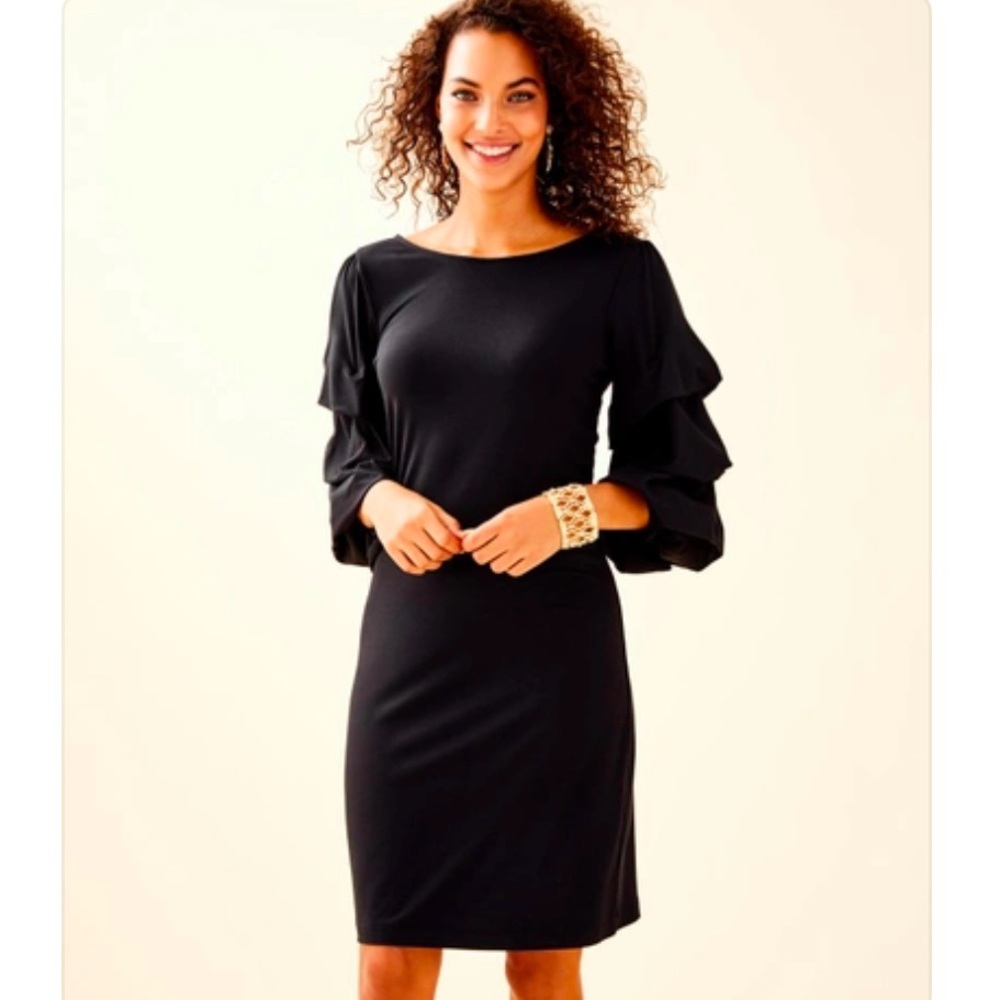 Lilly Pulitzer Leonie Ruffle Sleeve Dress Onyx Size Small S